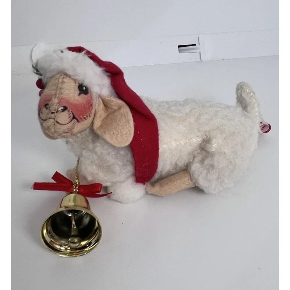 Vintage 1992 Annalee Christmas‎ Lamb Sheep Santa Hat Bell USA